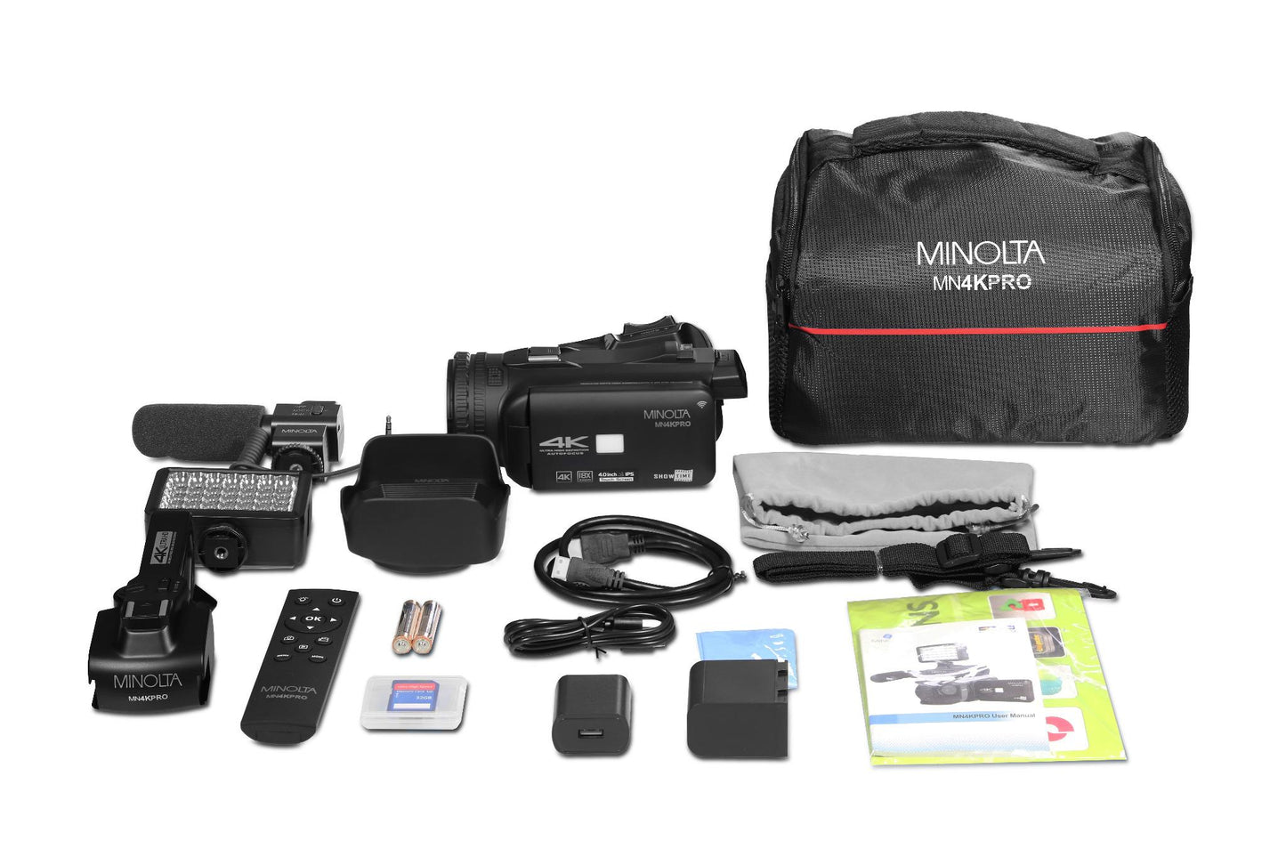 MN4KPRO 4K60FPS Ultra HD / 64 MP Autofocus Pro Camcorder Kit w/WiFi