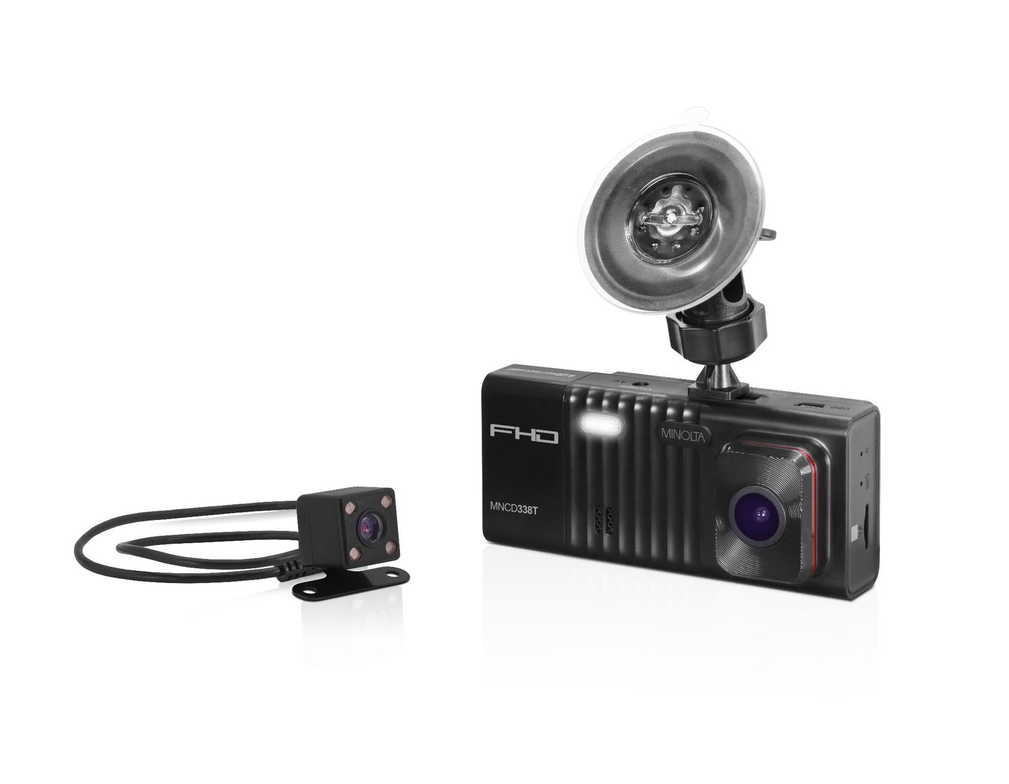 MNCD338T 3-Channel 1080P Dash Camera w/3.0" LCD & Rear Camera