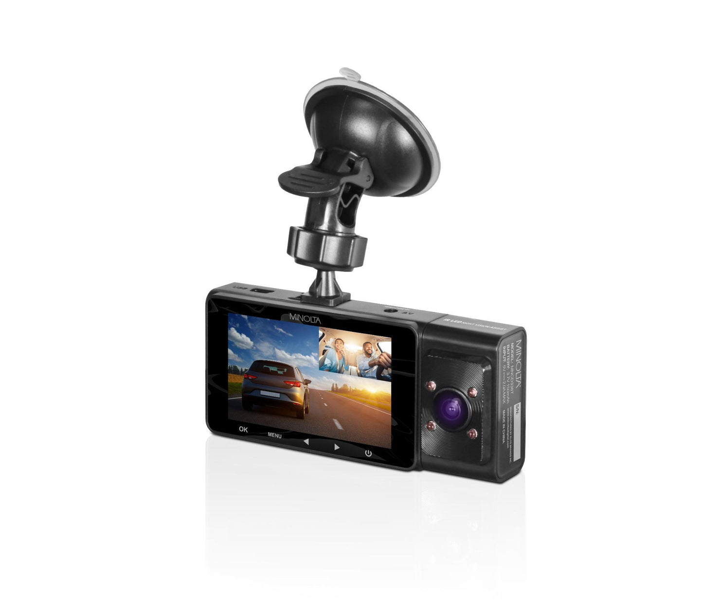 MNCD338T 3-Channel 1080P Dash Camera w/3.0" LCD & Rear Camera
