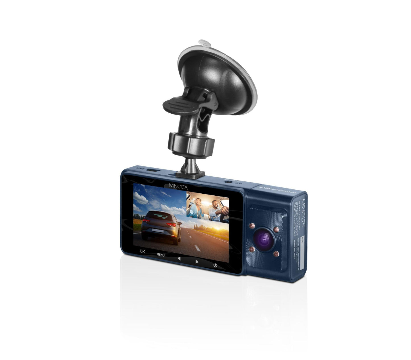MNCD338T 3-Channel 1080P Dash Camera w/3.0" LCD & Rear Camera