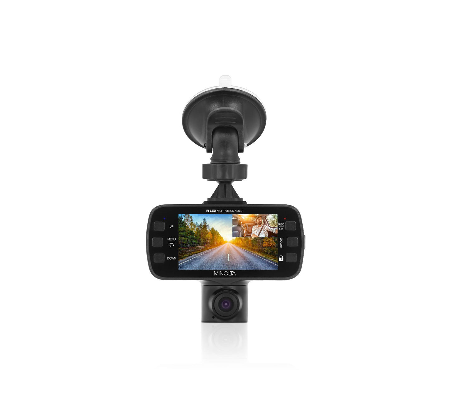 MNCD355X 2-Channel 1080P Dash Camera w/2.7" LCD & Interior Camera
