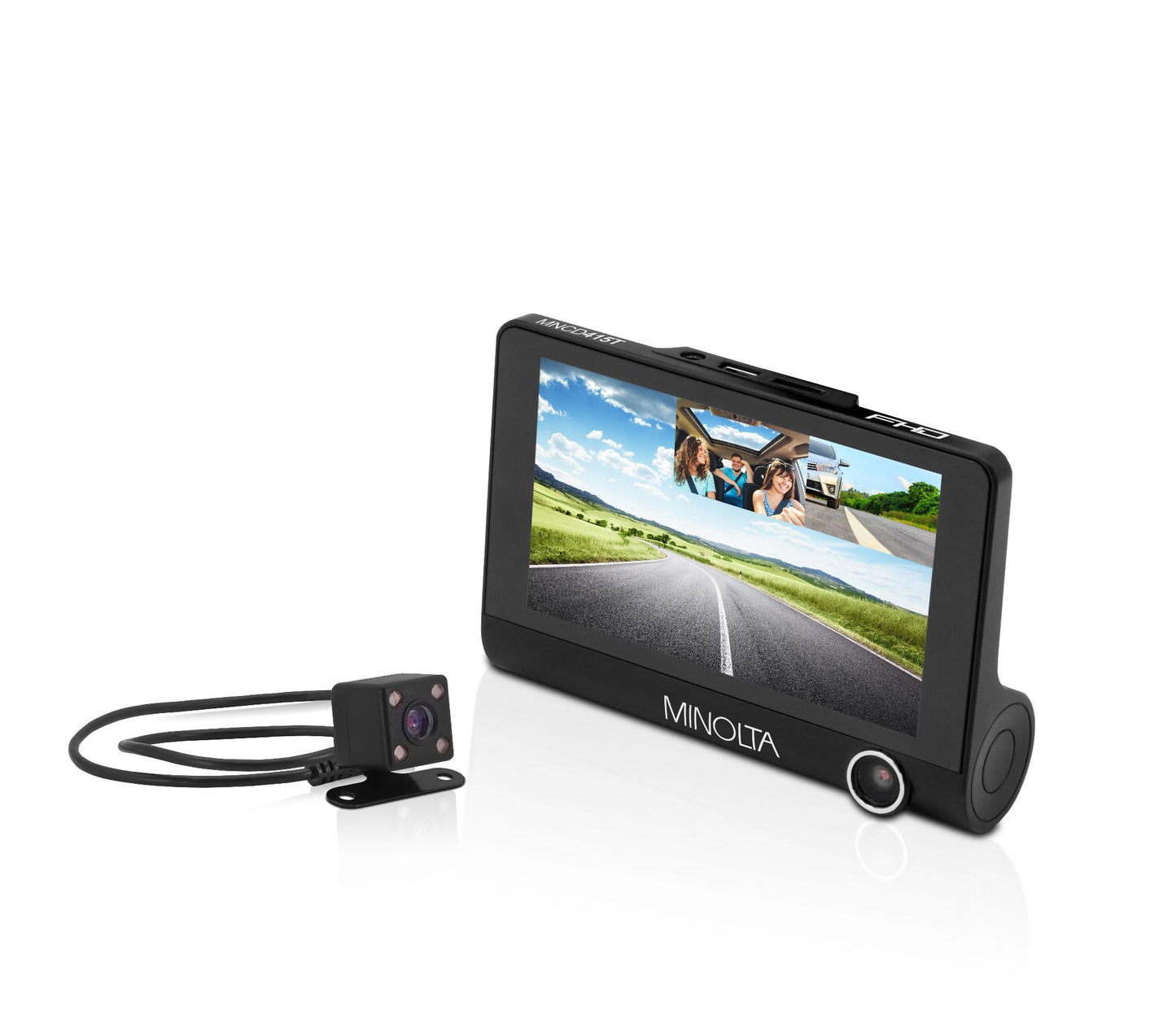 MNCD415T 3-Channel 1080P Dash Camera w/4.0" LCD & Rear Camera