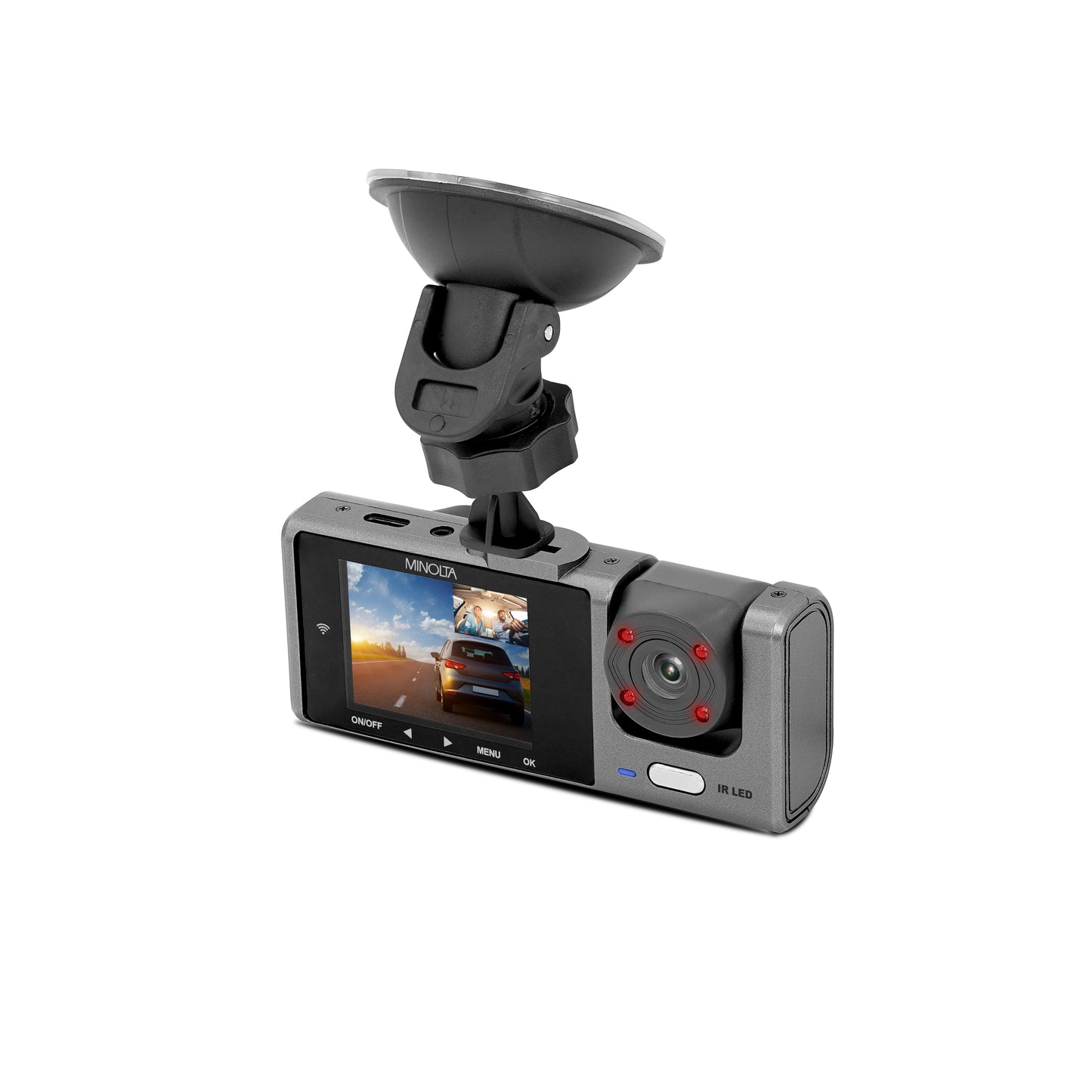 3VIEW® MNCD230WT 1080P Dash Camera w/3-Channel Recording with WiFi