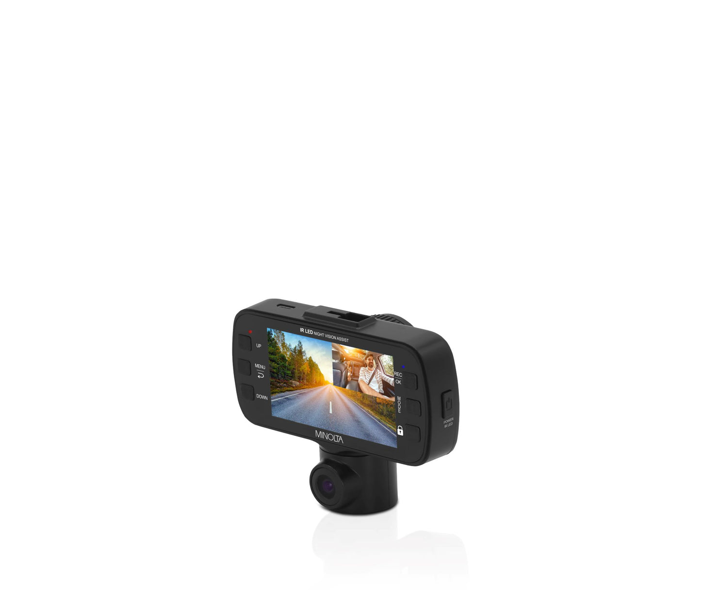 MNCD350X 2-Channel 1080p Dash Camera w/2.7" LCD & Interior Camera